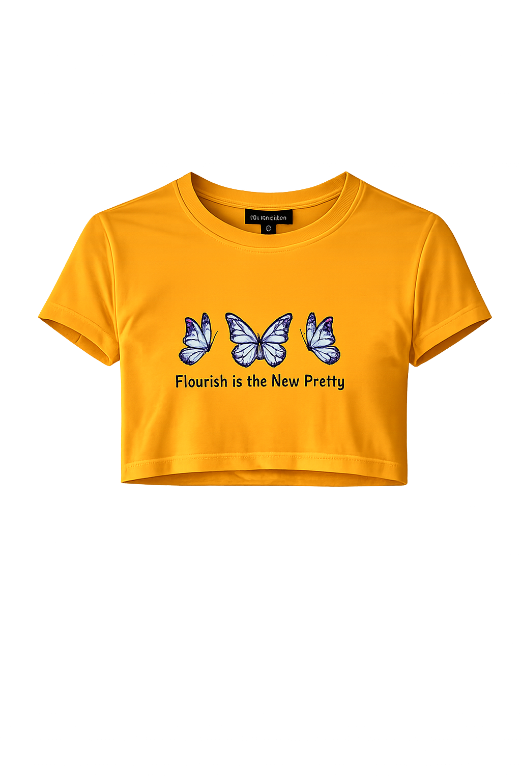 Blue Butterfly Graphic Women's Crop Top By Flaunt N Flourish