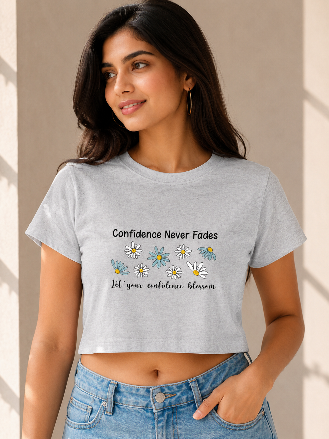 Daisy Floral Graphic Women's Crop Top By Flaunt N Flourish
