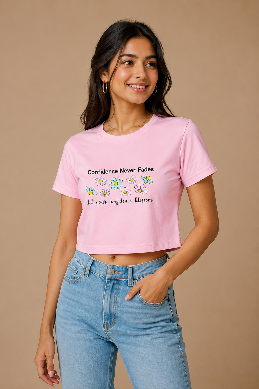 Daisy Floral Graphic Women's Crop Top By Flaunt N Flourish