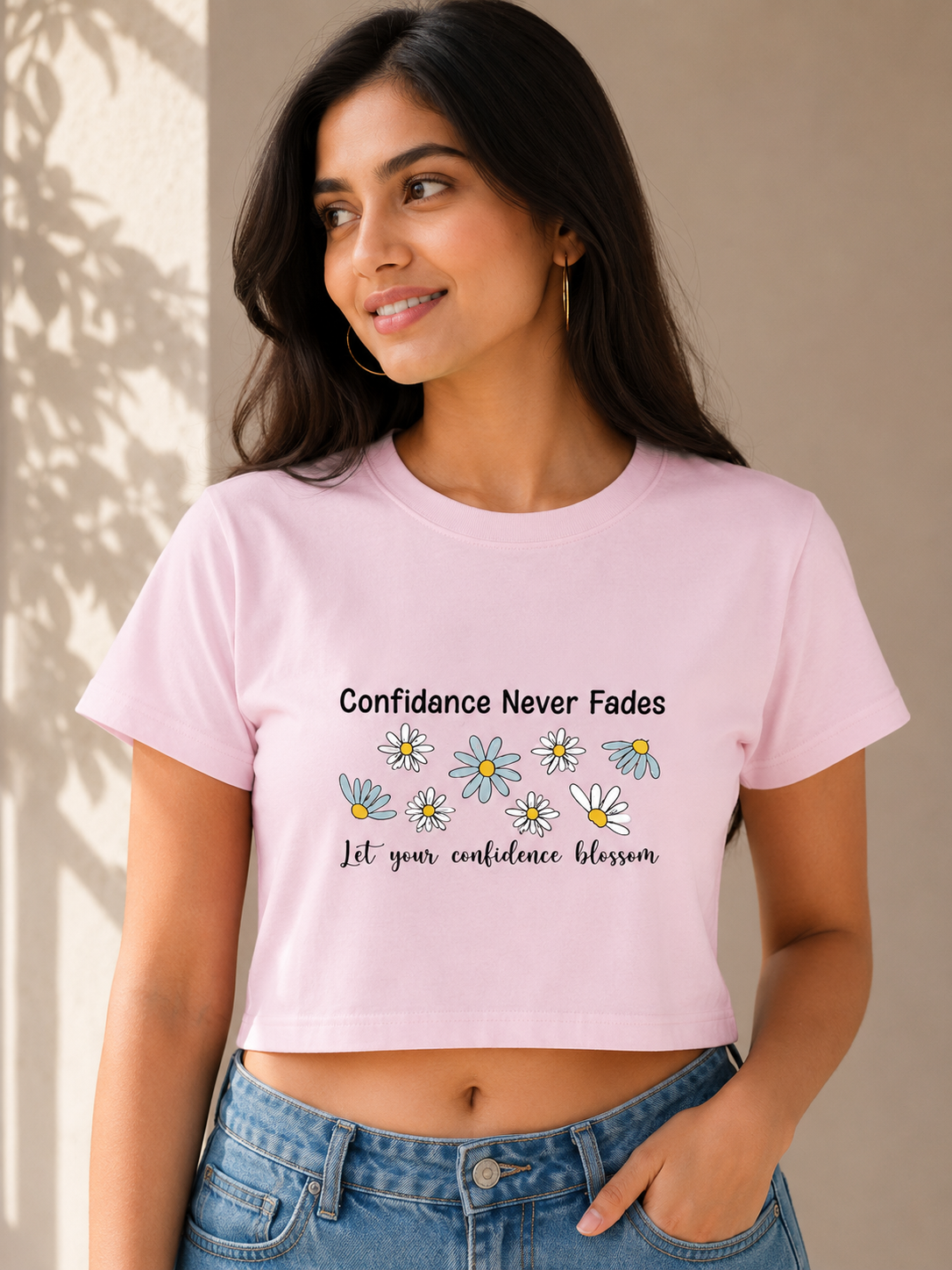 Daisy Floral Graphic Women's Crop Top By Flaunt N Flourish