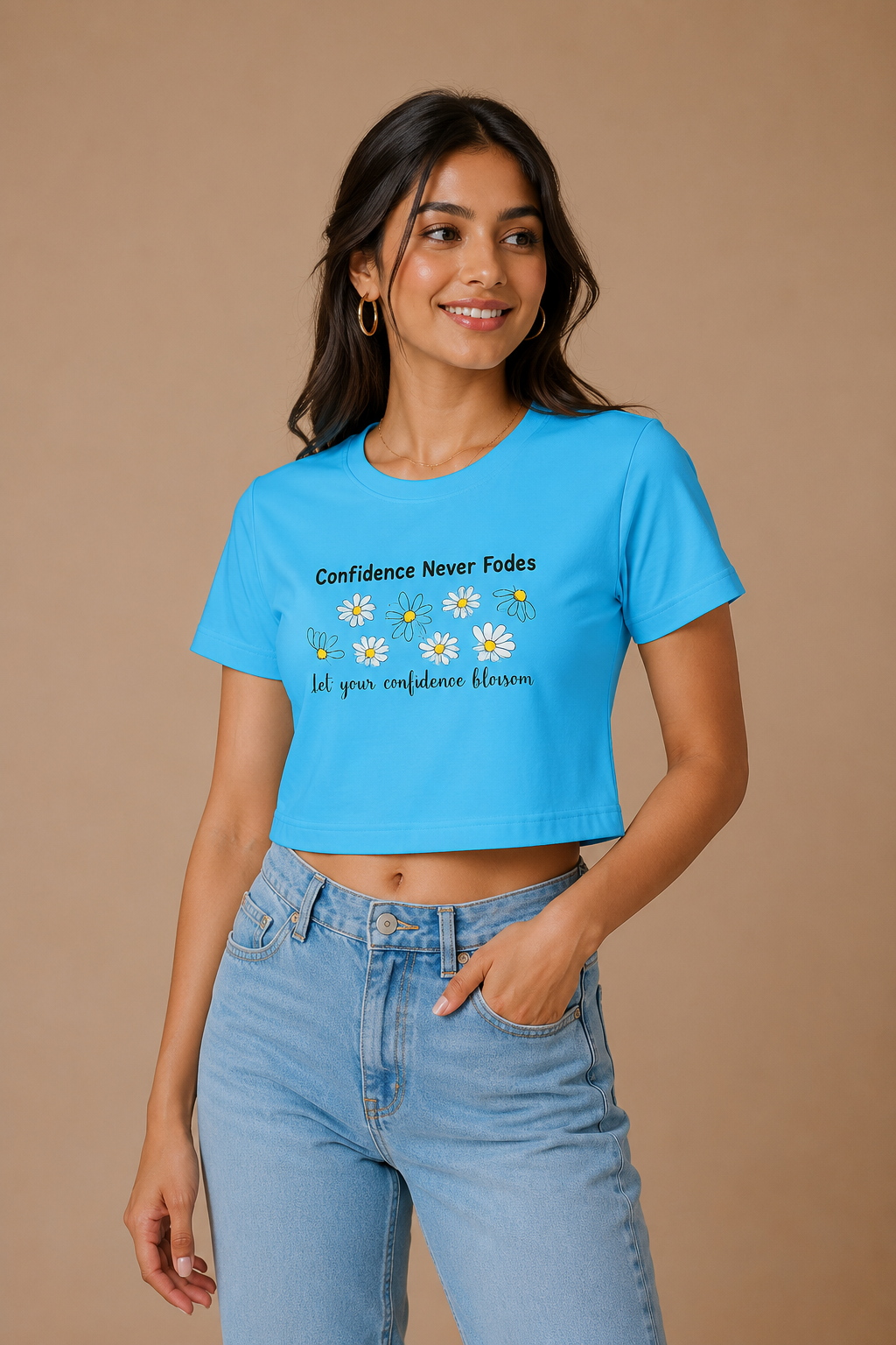 Daisy Floral Graphic Women's Crop Top By Flaunt N Flourish