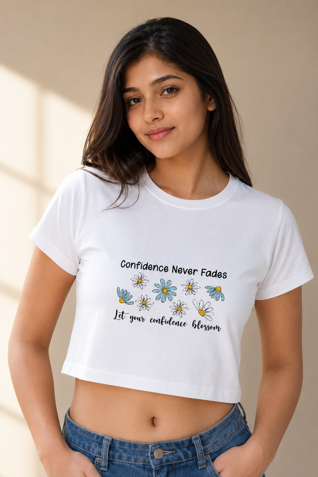 Daisy Floral Graphic Women's Crop Top By Flaunt N Flourish